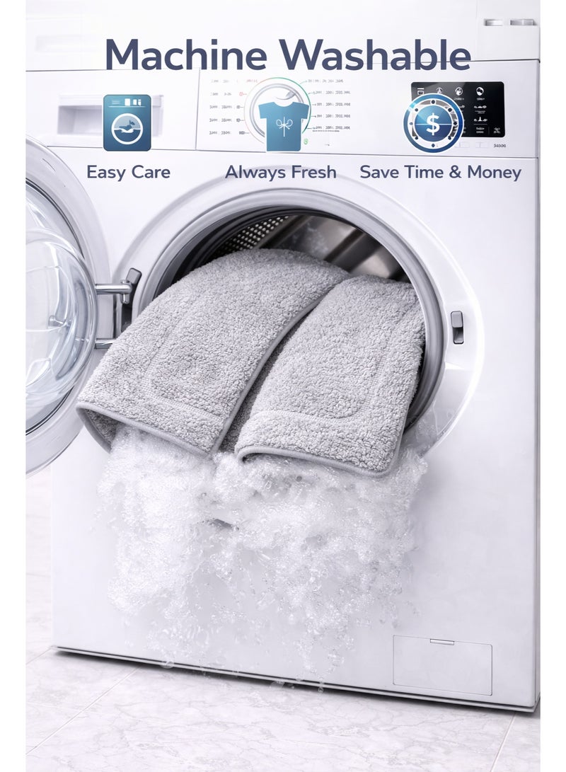 EBREEZZ Luxury 2-Piece Bathroom Mat Set – Ultra Soft & Thick Non-Slip Bath Rugs – Super Absorbent & Machine Washable (Rectangle + U-Shape) - Image 3